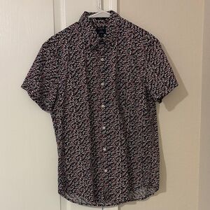 J. Crew Men's Black and White Floral Shirt